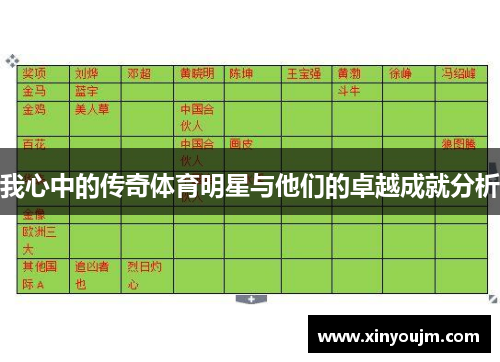 我心中的传奇体育明星与他们的卓越成就分析