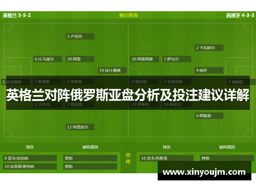 英格兰对阵俄罗斯亚盘分析及投注建议详解